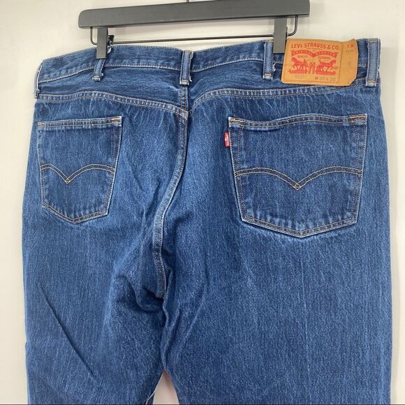 Levi's Men's Vintage Button Placket Straight Leg Medium Wash Denim Jeans - Picture 8 of 9